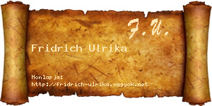 Fridrich Ulrika névjegykártya